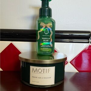 Motif Fresh Air & Balsam Scented Candle and Vanilla Bean Noel Soap